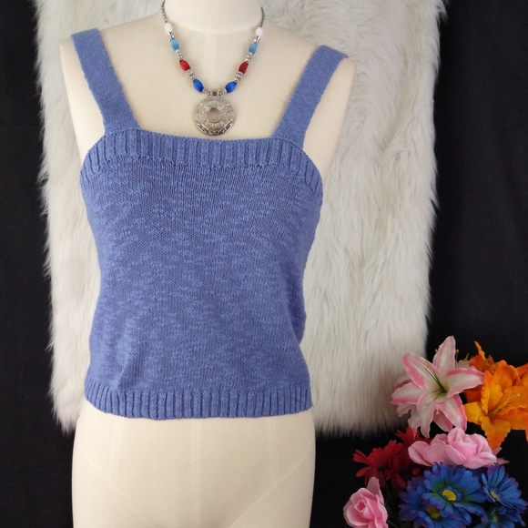 BP Tops - BP Blue Iolite Blue Cropped Tank Top Size S